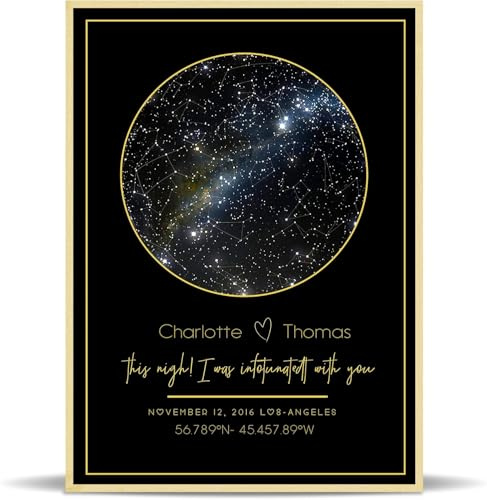 toyofmine Stampa personalizzata con mappa stellare Formato A4/A3