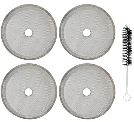 4 Pack Stainless Steel Replacement Cafetiere Filter Mesh Screen, 4 Inch Reusable Coffee Filter, French Press Filters Replacement, for Most French Press Coffee and Tea Makers
