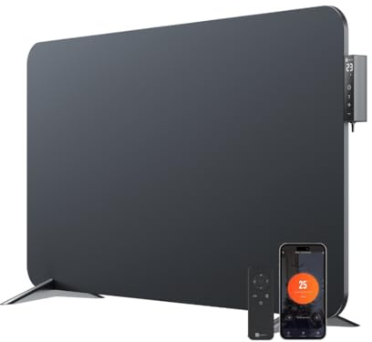 BR Bringer® Infrarotheizung 750 W mit Smart Thermostat Weiß | Energiesparende Elektroheizung mit WiFi und App für Räume bis 15 m² - zur Wandmontage oder mit Standfüßen als Standgerät