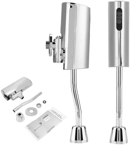 Automatic Sensor Urinal Flush Valve, Touchless Wall Mounted Commercial Urinal Valve with Smart Sensor Water Saving Chrome Plated Brass for Restroom Installation