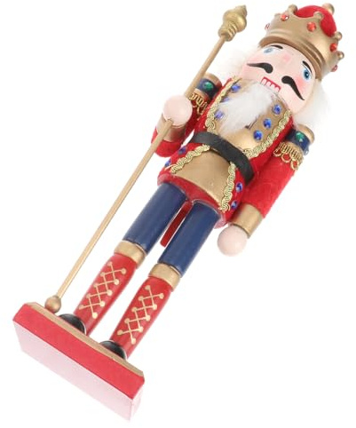 OSALADI Casse-Noisette Soldat en Bois Rouge et Blanc Marionnette en Noyer Traditionnelle de Noël Décoration Festive pour Maison et Bureau Ornement Léger et Facile à Transporter