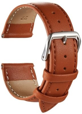 yangfangmei Klockarmband Universalarmband 18 mm 20 22 24 Klocktillbehör Mjuka ersättningsarmband(Light Brown,20mm)