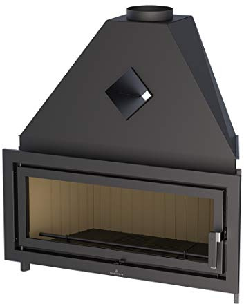 Hogar panorámico de chapa con puerta e interior de vermiculita. Modelo Londres