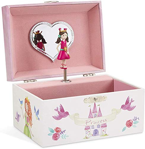 Jewelkeeper - Einhorn und Vögel Spieluhr Schmuckschatulle, Märchenprinzessin Design - Tanz der Zuckerfee Melodie Weiß