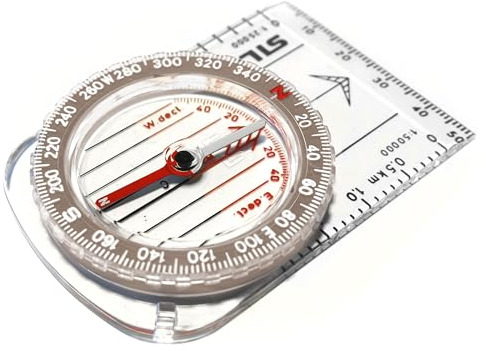 Silva Kompass Outdoor - Classic - Kompass Klein für Anfänger & Kinder - Kartenmaßstäbe 1:25k & 1:50k - Drehbares Kompassgehäuse