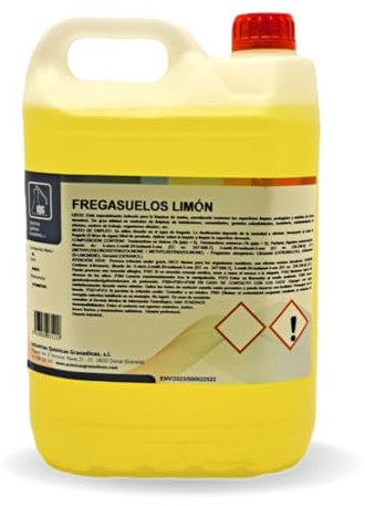 IQG Fregasuelos 5L. Limpiador de suelos perfumado y concentrado. Gracias a su pH neutro es ideal para la limpieza de todo tipo de suelos como mármol, terrazo, cerámico, parket, etc (LIMON)