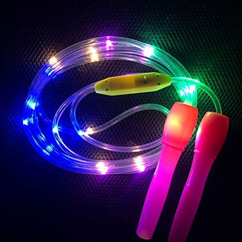 Oyria Glödande LED Hopprep för Barn - Justerbar Längd, Tre Ljuslägen, Ljusshow, Fitness (Slumpmässig Färg)