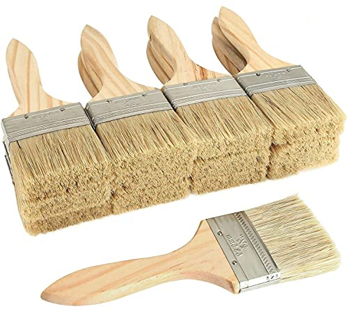 STARVAST Pinselset 30 Pack, 63.5mm Pinselkopf, Malerpinsel Größe 195mm, Professionelle Weiche Malerpinsel mit Holzgriff, Pinsel Set für Farben, Beizen - Flachpinsel für Malerbedarf, zum Streichen, DIY