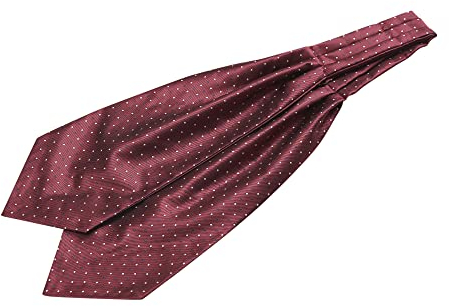 Allegra K Herren Polka Dots Ascot Formale Party Krawatte Weinrot Weiß One Size