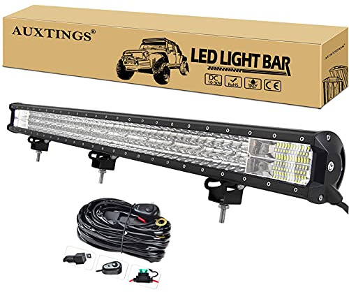 AUXTINGS 101,6 cm 40 tum 540 W LED Light Bar Triple Row Spot Flood Combo Beam Offroad Lights Vattentät arbet med ledningsnät för lastbil SUV ATV UTV båtljus, 12 V, 24 V
