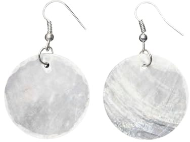 Pärlörhängen skivor miniblings hippie boho skal vit 30 mm, 30mm, Silver, inte känd