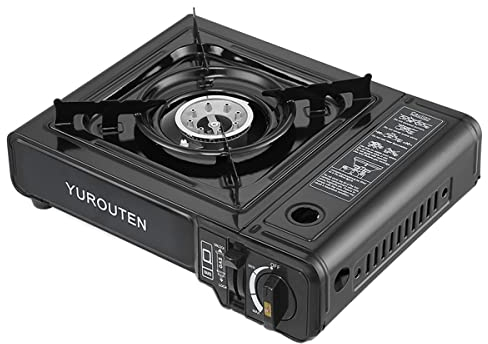 YOUROUTEN Hornillo Camping Portátil Cocina de Cartucho Gas Mini Estufa Quemador Butano Resistente al Viento Exterior Fogón de Acampada 1 Fuego con Maletin para Senderismo Picnic Aire Libre