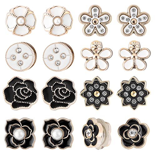 Aster 8 Paar Magnetische Hijab Pins, Magnet Brosche Knöpfe Keine Lochstifte Mehrzweck Schal Pin Unsichtbare Sicherheitsnadeln für Muslimischen Schal Hijab Cardigan Bluse Cardigan Kleider Schal