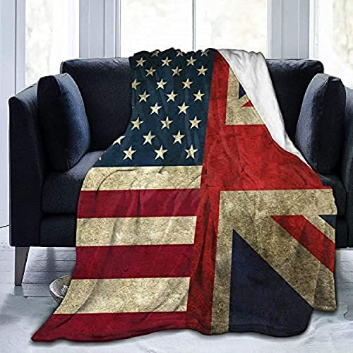 Wohn-&Kuscheldecken Usa Amerikanische Britische Flagge Decke Sofa Kuscheldecke-Warm Sofaüberwurf Winter Decke Dicke Sofadecke Couchdecke 80X60 Inch