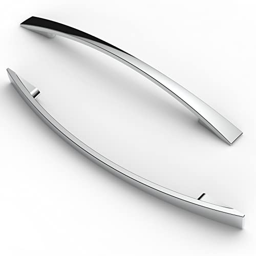 FURNIWARE 5 Pack Chrome Cabinet Pulls, 160mm(6.3 Inch) Hole Center, A03 | Zinc Alloy Drawer Handles for Modern Kitchen Cupboards, Chest of Drawers, Bathroom Vanities, Wardrobe Doors, DIY Projects