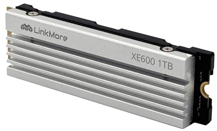 LinkMore XE600 1TB Disco Duro NVMe SSD M.2 2280, PCIe Gen4 SSD para ps5, Disco Duro PS5 Interno Memoria con disipador, hasta 7200MB/s Almacenamiento para PC Unidad de Estado sólido