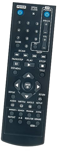 VINABTY AKB35840201 Remplacement de la télécommande Compatible avec LG DVD Player DP932H DP522H DV276 DVX286 DVX-171.AA3GLL DVX392H.BDEULLK DVX582 DZ9500CE2D(DZ9500) AKB35840202 DP432H.BDEULLK DP542H