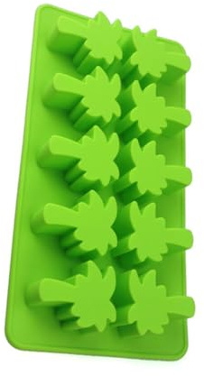 BESTonZON Moule à Gâteau Facile à Utiliser Nettoyer en Silicone Forme Cocotier Vert Moule Créatif pour Chocolat et Glaçons pour DIY et Anniversaires