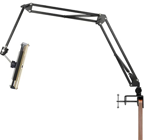 Support Tablette Stand de tablette réglable, support de tablette pliable for lit, support de comprimé à bras long à bras longue en aluminium avec rotation à 360 ° for 4-12,9 Tablet Téléphone Supports