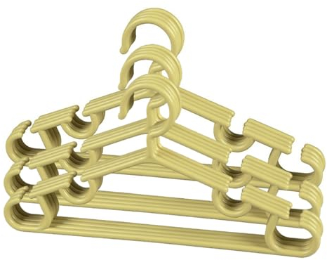 rutschfeste Kleiderbügel, mehrfarbige Kinder-Kleiderbügel, langlebige Kunststoff-Kleiderbügel, praktische Design-Kleiderbügel for Kinderkleidung (Color : Yellow, Size : 12)
