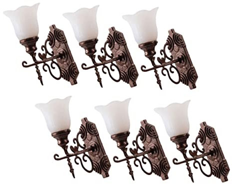 Hemobllo 6stücke Miniatur Wandlampe Vintage Puppenhaus Wandleuchten Mit Warmem Licht Für Sandtisch Dekoration Kompakte Und Stilvolle Miniaturmöbel Für Lebendige Szenen