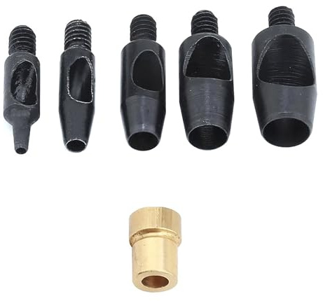 Juego de perforaciones de cuero de 1 mm, 3 mm, 5 mm, 7 mm, 9 mm para máquina de prensa manual (solo troqueles sin máquina de prensa)