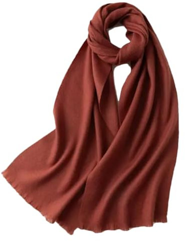 Bciopll Damen-Schal, Wolle, klassisch, einfarbig, für Herbst und Winter, warm, lang, kurze Ohren, Kaschmirschal, Rot im alten Stil, One size