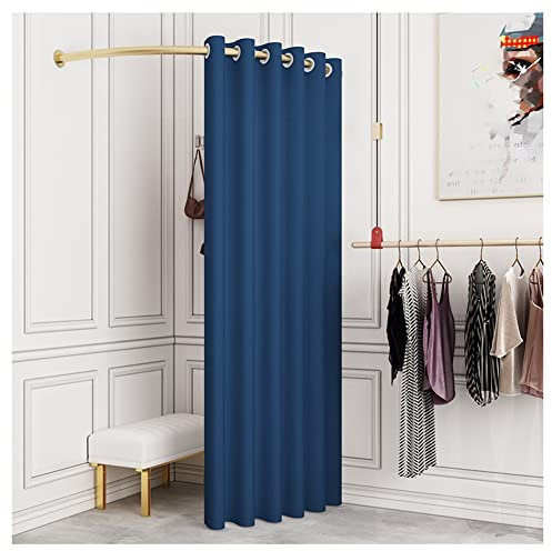 ZCFXIFGF Umkleidekabine für Bekleidungsgeschäfte – einfache Umkleidekabine – Trennwand – temporäre Umkleidekabine – inklusive Verdunkelungsvorhängen und goldenen Metallstangen. (Farbe: Blau, TA