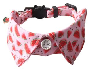 BT Bear Kleines Hundehalsband mit Glöckchen, verstellbar, Schnellverschluss, Katzenhalsband für kleine Hunde, Welpen, Wassermelone