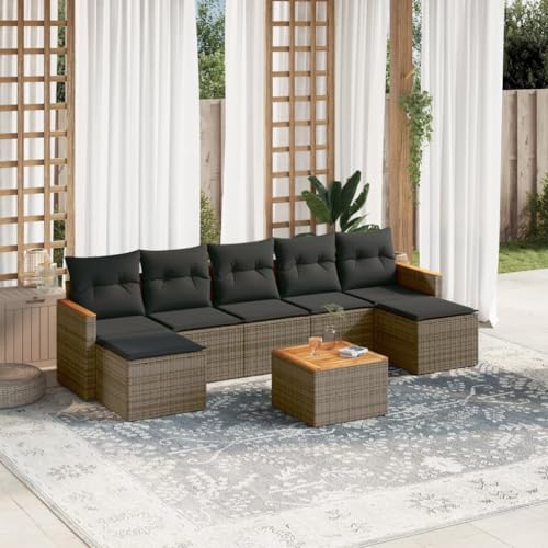 Festnight Loungemöbel Set mit Stauraum Gartenlounge XXL Groß Garten Lounge Rattan Sofa Outdoor Polyrattan Gartensofa Terrasse Terrassenmöbel Gartenmöbel Ecklounge Couch Sitzgarnitur