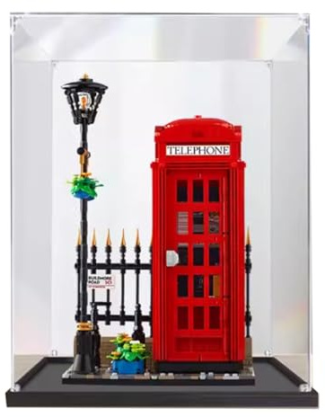 Acryl-Vitrine für Lego 21347 Londoner rote Telefonzelle, staubdichte transparente Vitrine, Modell-Sammler-Vitrine (Modell nicht im Lieferumfang enthalten) (3 mm)