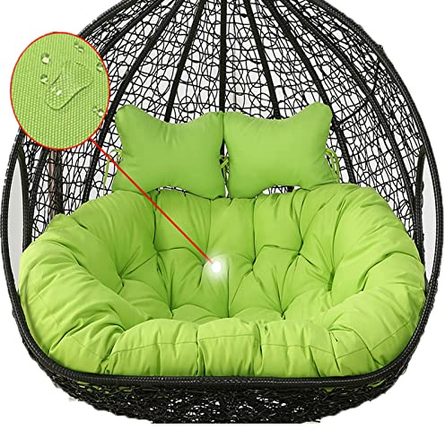 Cuscino a uovo Dondolo Doppio Sospeso, Cuscino Morbido e Profondo, Cuscino for Dondolo a 2 Posti da Esterno con Lacci, Completamente Riempitivo, Non Collassa(Green)
