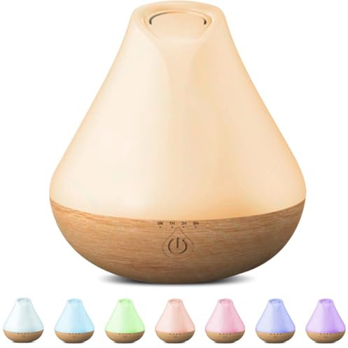 PureMist 100ml Aroma Diffuser für Duftöle, Kleiner Ultraschall Luftbefeuchter Aromatherapie Öle Diffusor mit 7-farbigem LED-Licht