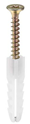 Ancoraggi a parete, tasselli a vite, 20pz 8mm x 40mm Bulloni di ancoraggio in plastica Tubo di espansione Colonna Tappo for muro in cemento Fissaggi for telaio Tubo Bianco