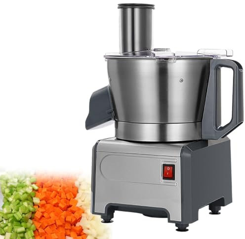 GESAIDES Cortadora de Verduras Eléctrica, Cortadora de Alimentos Multifuncional, Picadora de Verduras para Cortar, Triturar, Cortar en Cubitos y Rebanar, para Uso Comercial y Doméstico