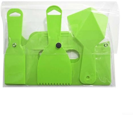 Zilimontt Juego de 5 espátulas de pintura de plástico, para limpieza de paredes de azulejos de piso, eliminación de película de pegamento, taller, uso en casa, oficina, removedor de papel pintado,