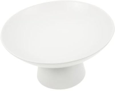 IMIKEYA Coupe à Fruits Blanche Sur Pied Plateau Céramique Assiette à Bonbons Présentoir à Desserts Support à Collations