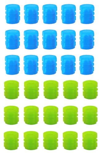30pcs Fluoreszierende Auto Reifen Ventilkappen Staubkappen für Auto Reifen Bunte leuchtende Reifen Ventilkappen Universal Auto Reifen Ventilkappen für Motorrad LKW Fahrrad
