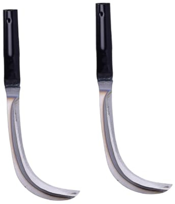 BAZEITFLOW 2pcs Multi-Function Mowing Tool Rustproof Scythe for Weeding Harvesting Gardening Comfortable Grip for Agriculture Cultivating