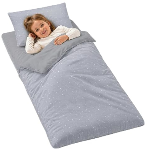 Totsy Baby Saco de Dormir Infantil con Almohada y Cremallera para bebés de 3 a 7 años - 75x140 cm Saco de Dormir para Interiores de para guardería jardín de Infancia Oeko-Tex 75 x 140 Galaxia