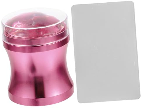 SHERCHPRY Kit Timbro per Unghie in Silicone Trasparente Rosa Raschietto, Leggero e Pratico, per Nail Art Francese Fai da Te Colore Casuale