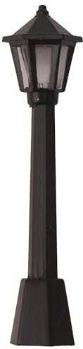 Lampadaire miniature en plastique noir de 8,1 cm, modèle pour accessoires de maison de poupée, fournitures de diorama, village de Noël, modélisme ferroviaire et paysage de jardin féérique, 1 pièce