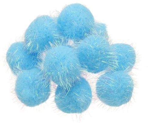 PATIKIL Glitzernde Flash Bälle 12 Stück 18 Zoll Lieblings Glitzer Pompons Für Katzen DIY Basteln Kleidung Hüte Haus Fest Blau