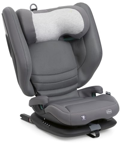 Chicco Fold&Go S i-Size (ECE R129/04), Kindersitz 100-150 cm, mit starren Isofix Konnettoren, Gruppe 2/3 für Kinder von 3-12 Jahren, Neigbar und faltbar, Seitenschutz, Höhe und Breite verstellbar
