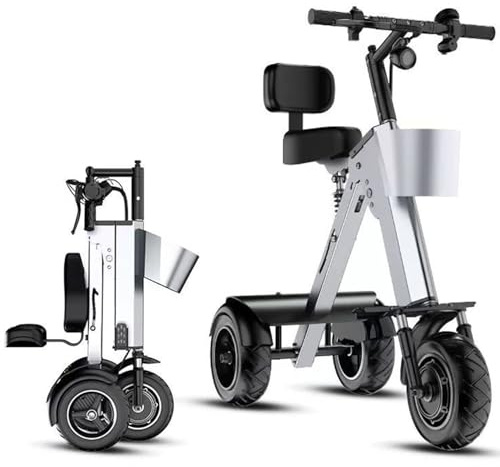 UIBAO Tricycle électrique Seniors,Scooter De Mobilité 3 Roues Pliable Et Léger pour Adultes,3 Vitesses Réglables,avec Batterie Amovible 36v 10a,pour des Trajets Confortables