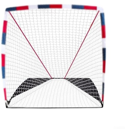 Porta da hockey su prato portatile, 1,8 x 1,8 m, pali in fibra di vetro ammortizzanti, tessuto Oxford 420D per allenamento all'aperto, compatibile con calcio e baseball