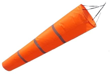 DVMSIEF Windsack Flughafen-Windsack, hängender Windsack for den Außenbereich, reflektierende Luftfahrt-Flagge, wasserdichte Rip-Stop-Messsocke for Parkflughäfen(Orange)