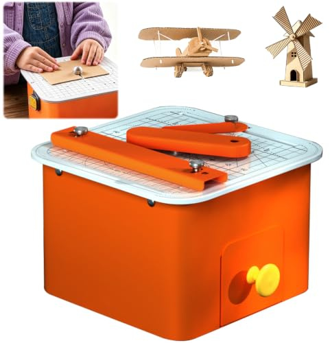 Kindersicherer Kartonschneider,45W Elektrischer Papierschneider mit Klingenloser Technologie,Präzisionsschneiden von 0–4mm Dickem Karton,STEM-Bastelwerkzeug für DIY 3D Modelle und Schulprojekte