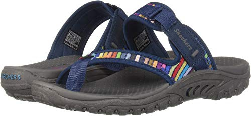 Skechers Damen Reggae Mad Swag Zehensandalen Sandale, Navy