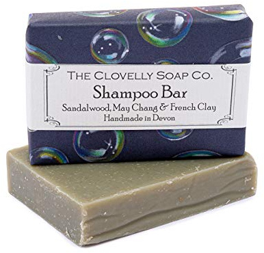 Clovelly Soap Co Natural Handmade Shampoo Soap Bar with Sandalwood & May Chang for Normal-oily Hair and Scalp 100g